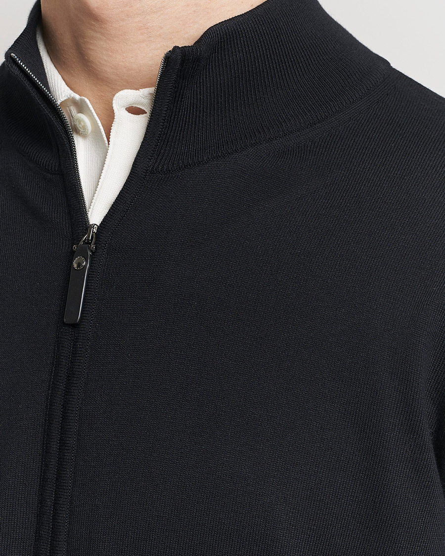 Men | Sweaters & Knitwear | Canali | Cotton Full Zip Black