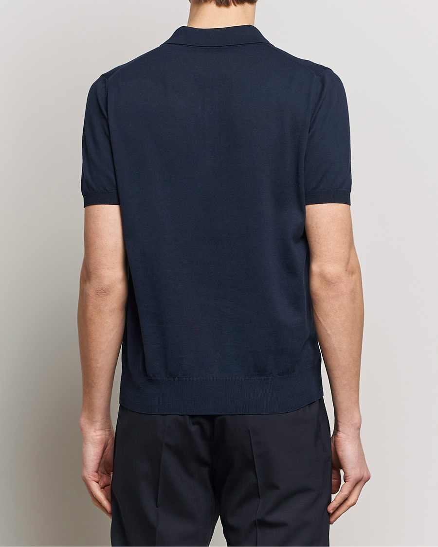 Men | Polo Shirts | Canali | Cotton Short Sleeve Polo Navy