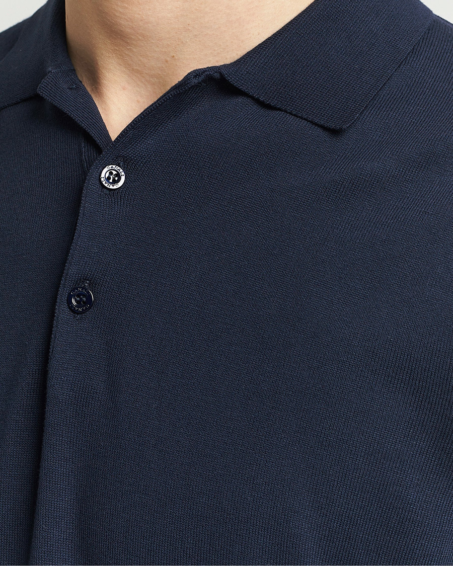 Men | Polo Shirts | Canali | Cotton Short Sleeve Polo Navy