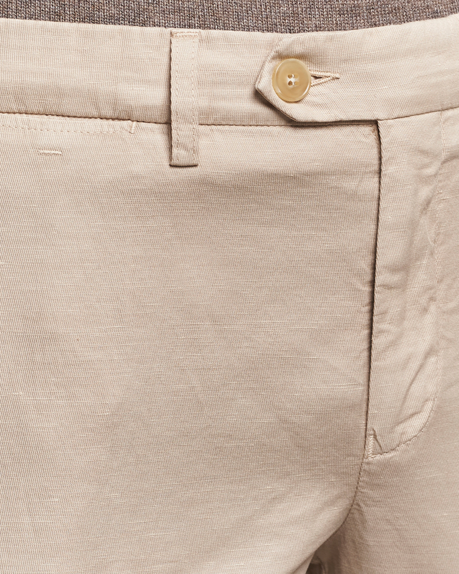 Men | Trousers | Canali | Cotton/Linen Trousers Light Beige