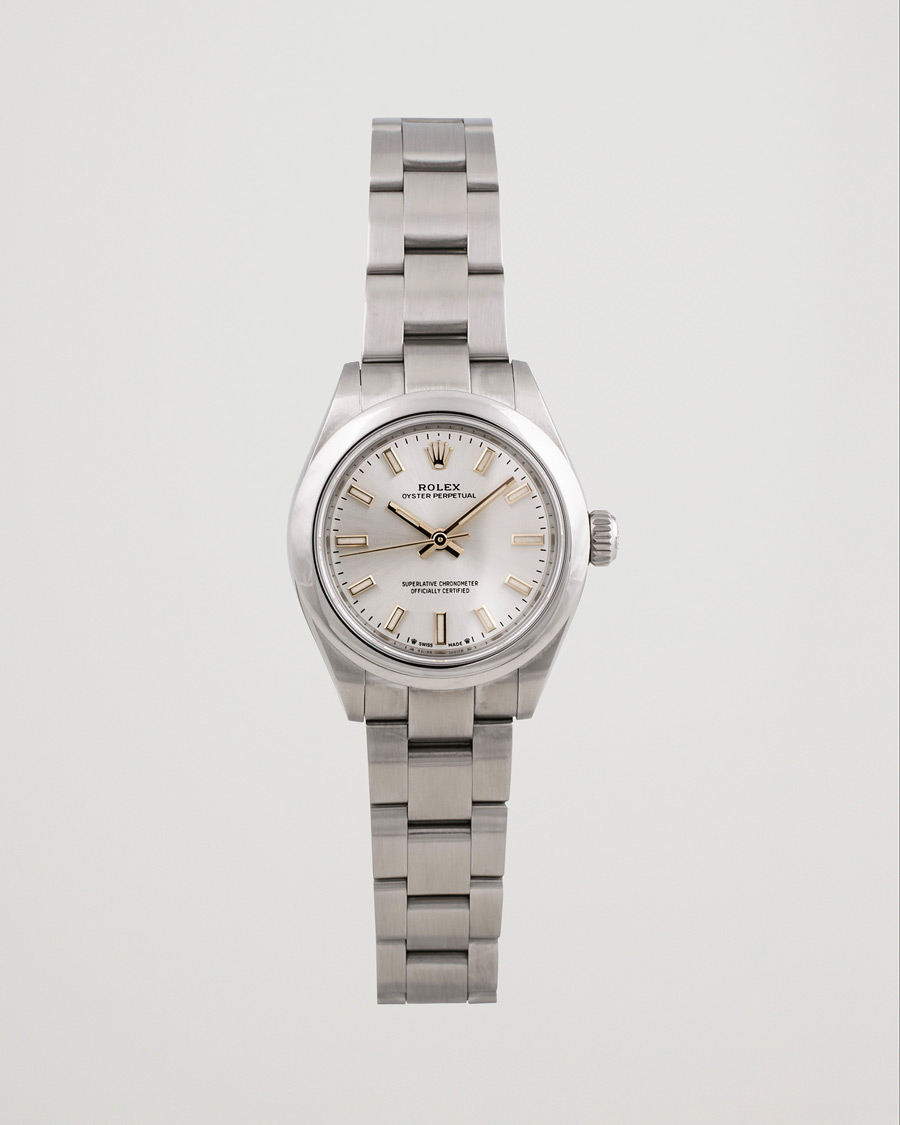 Men | Rolex Pre-Owned Oyster Perpeptual 28 276200 Silver | Rolex Pre-Owned | Oyster Perpeptual 28 276200 Silver