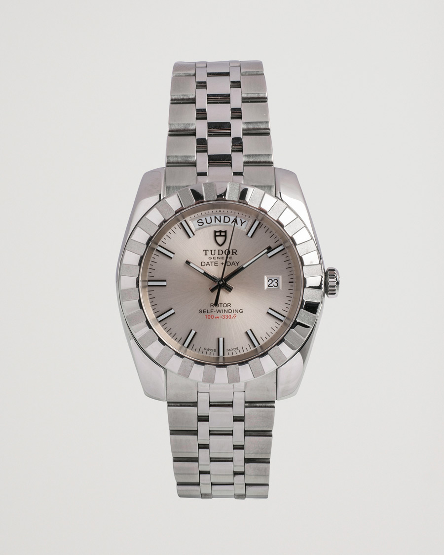 Men | Tudor Pre-Owned Classic Date-Day 23010 Silver | Tudor Pre-Owned | Classic Date-Day 23010 Silver