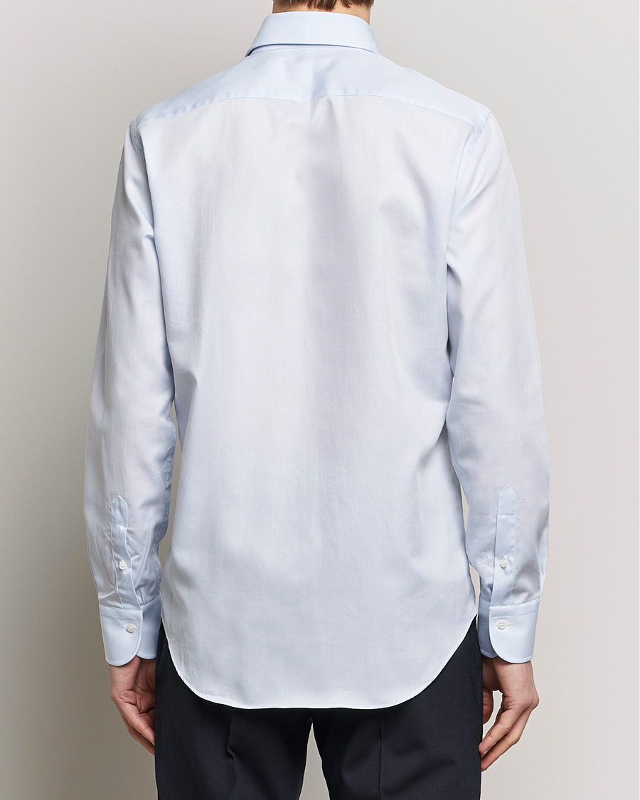 Men | Shirts | Grigio | Cotton Twill Dress Shirt Light Blue