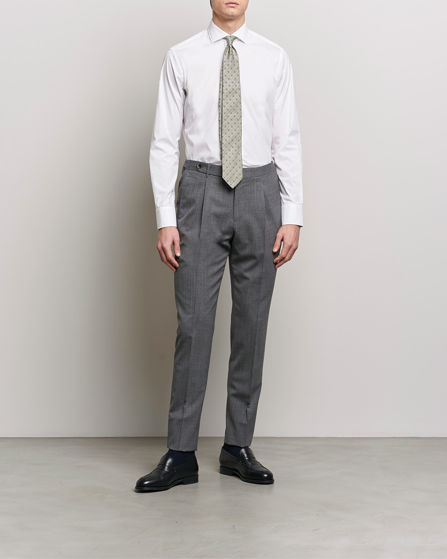 Men | Shirts | Grigio | Comfort Stretch Dress Shirt White