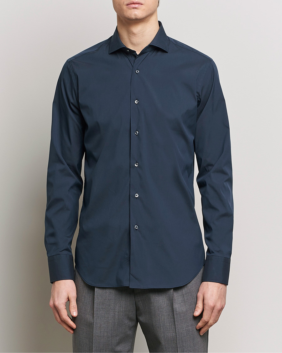 Men | Shirts | Grigio | Comfort Stretch Dress Shirt Navy
