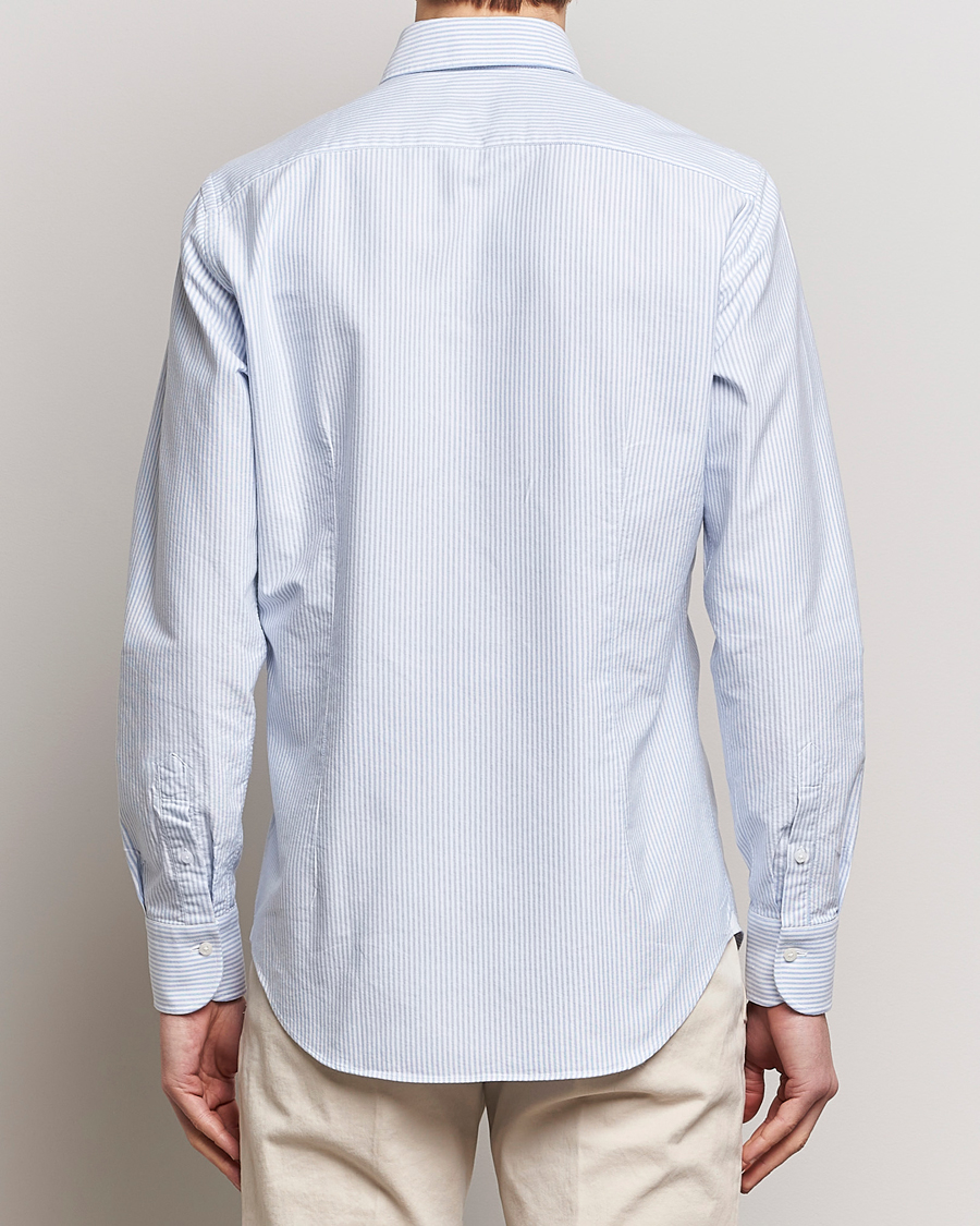 Men | Shirts | Grigio | Oxford Button Down Shirt Light Blue Stripe