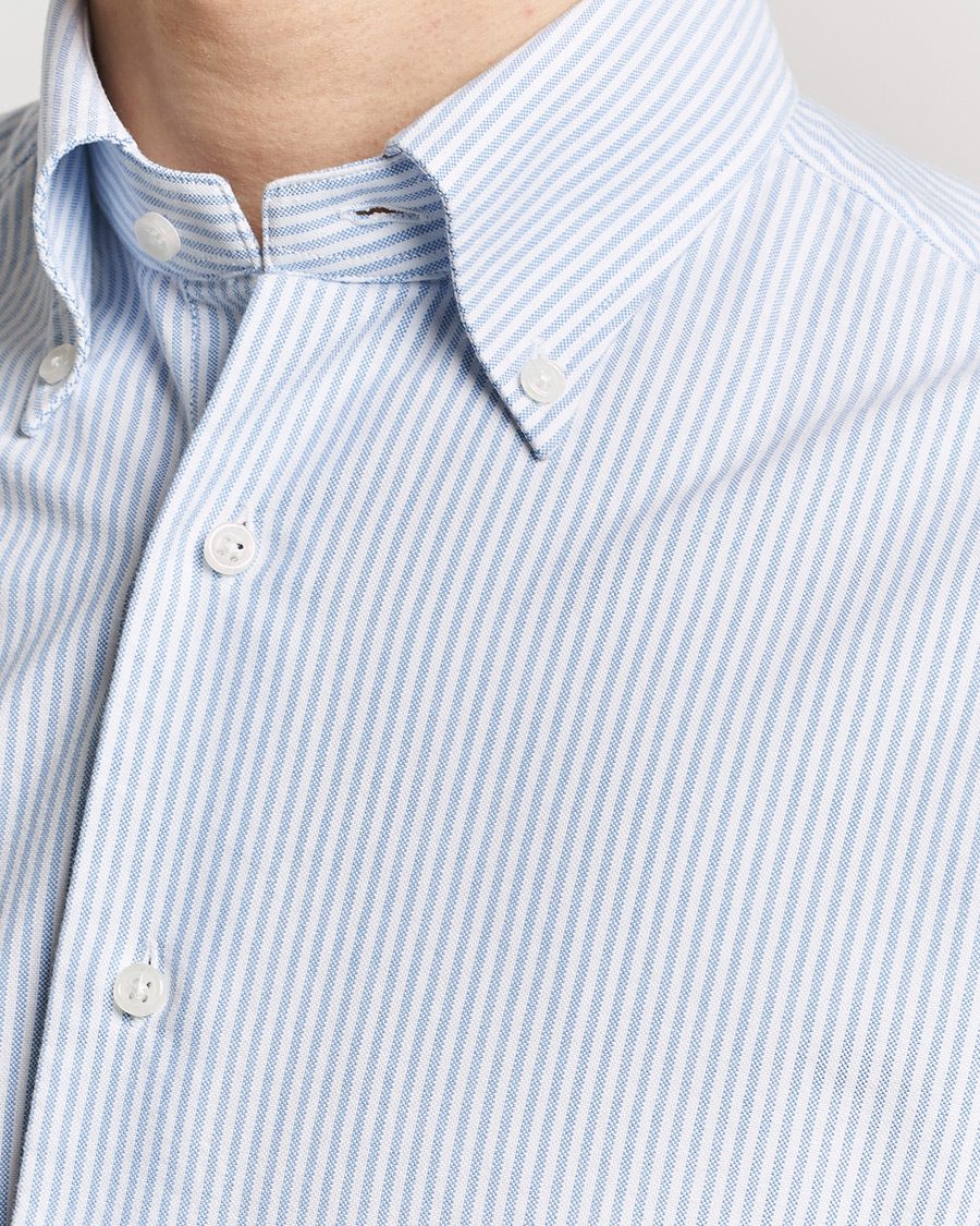 Men | Shirts | Grigio | Oxford Button Down Shirt Light Blue Stripe