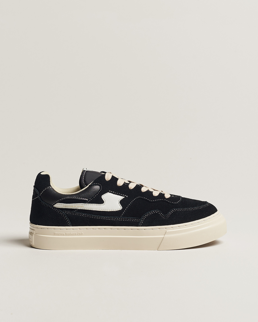 Men | Stepney Workers Club Pearl S-Strike Suede Sneaker Black/White | Stepney Workers Club | Pearl S-Strike Suede Sneaker Black/White