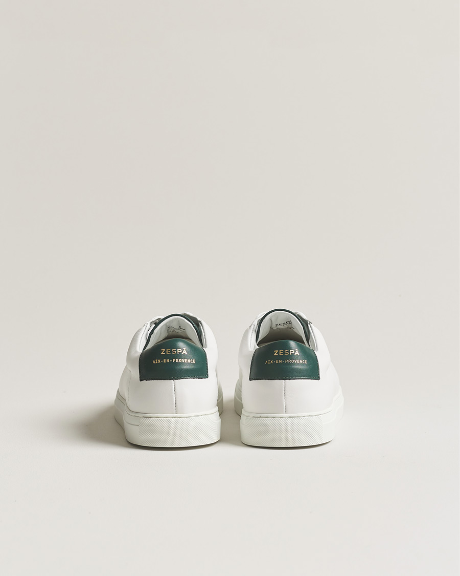 Men | Zespà ZSP4 Nappa Leather Sneakers White/Dark Green | Zespà | ZSP4 Nappa Leather Sneakers White/Dark Green
