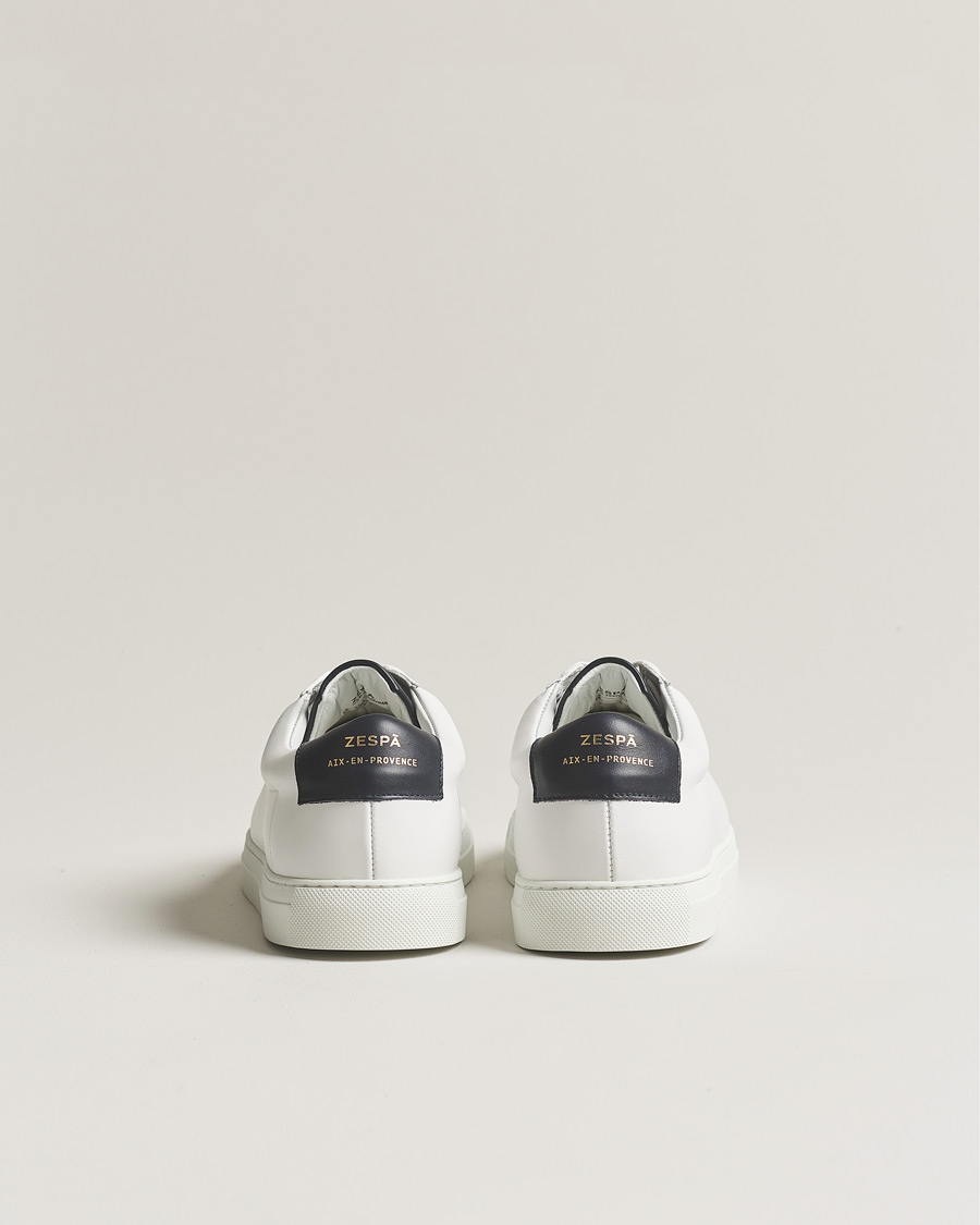 Men | Zespà ZSP4 Nappa Leather Sneakers White/Navy | Zespà | ZSP4 Nappa Leather Sneakers White/Navy