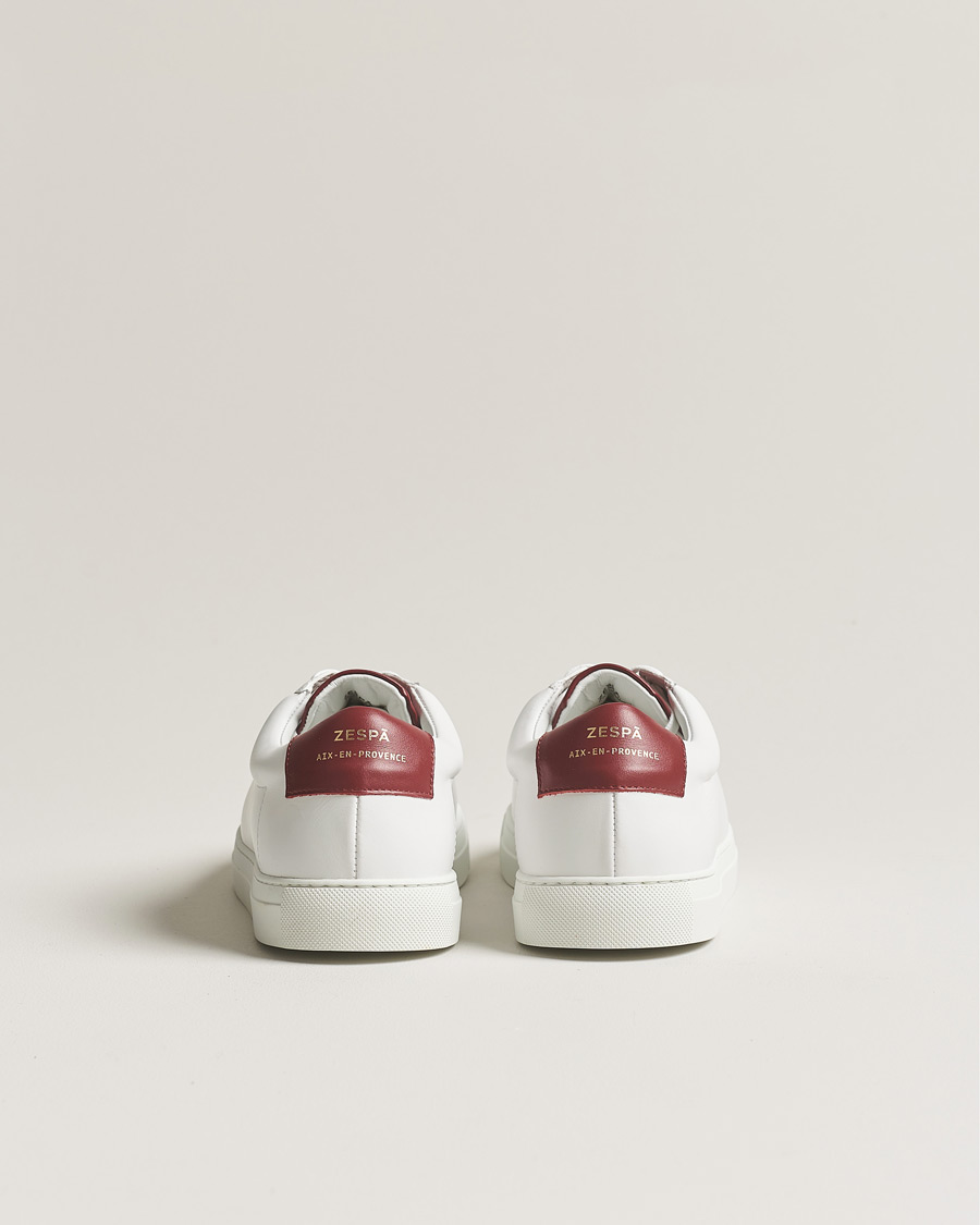 Men | Zespà ZSP4 Nappa Leather Sneakers White/Wine | Zespà | ZSP4 Nappa Leather Sneakers White/Wine