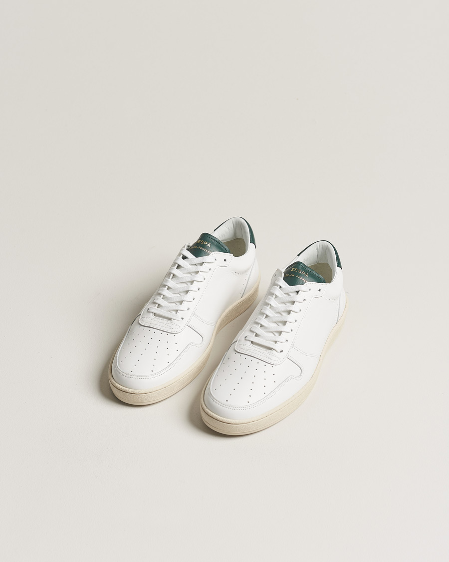 Men | Zespà ZSP23 APLA Leather Sneakers White/Dark Green | Zespà | ZSP23 APLA Leather Sneakers White/Dark Green