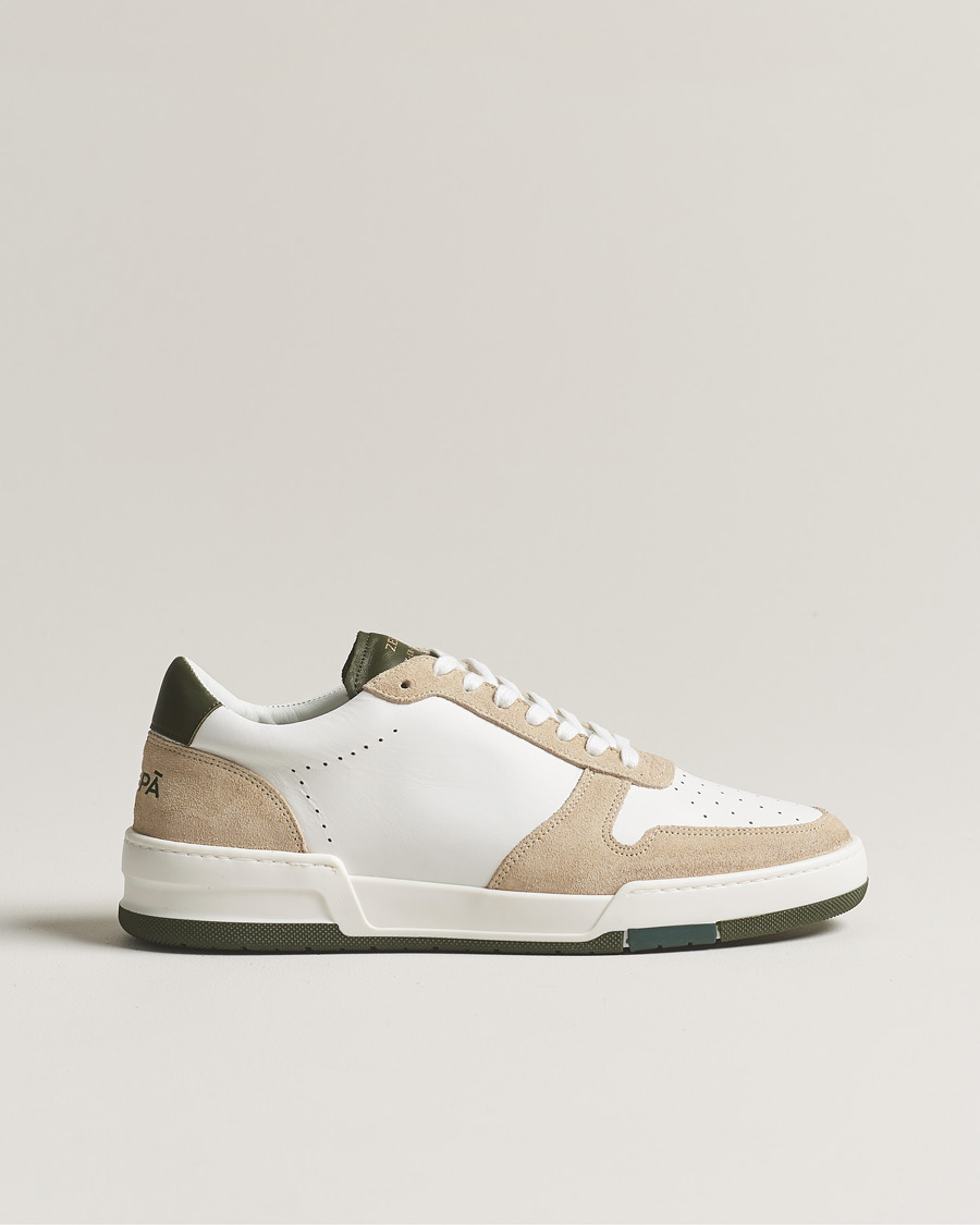 Men | Zespà ZSP23 MAX Nappa/Suede Sneakers Off White/Khaki | Zespà | ZSP23 MAX Nappa/Suede Sneakers Off White/Khaki