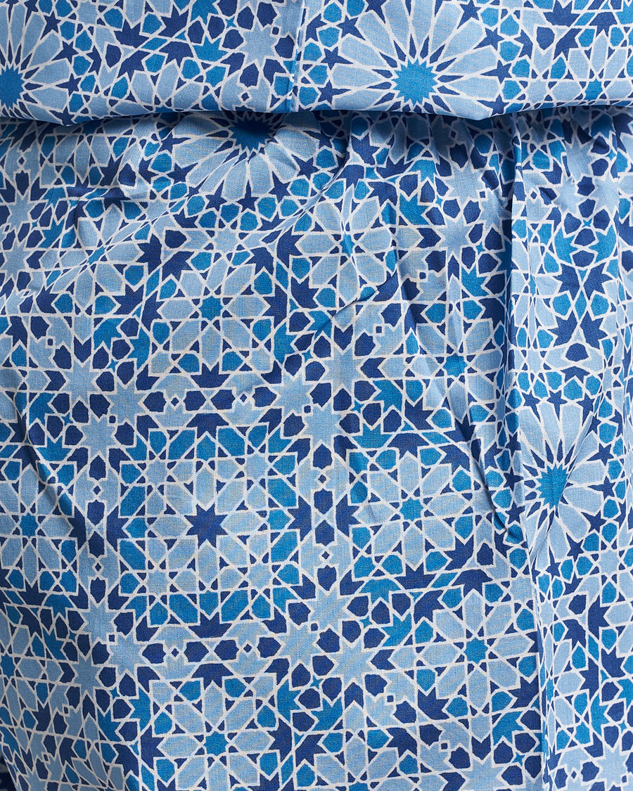 Men | Pyjamas & Robes | Derek Rose | Shortie Printed Cotton Pyjama Set Blue