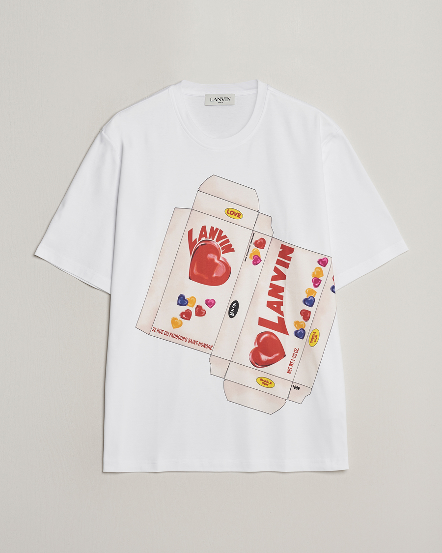 Men | T-Shirts | Lanvin | Bonbon Printed T-Shirt Optic White
