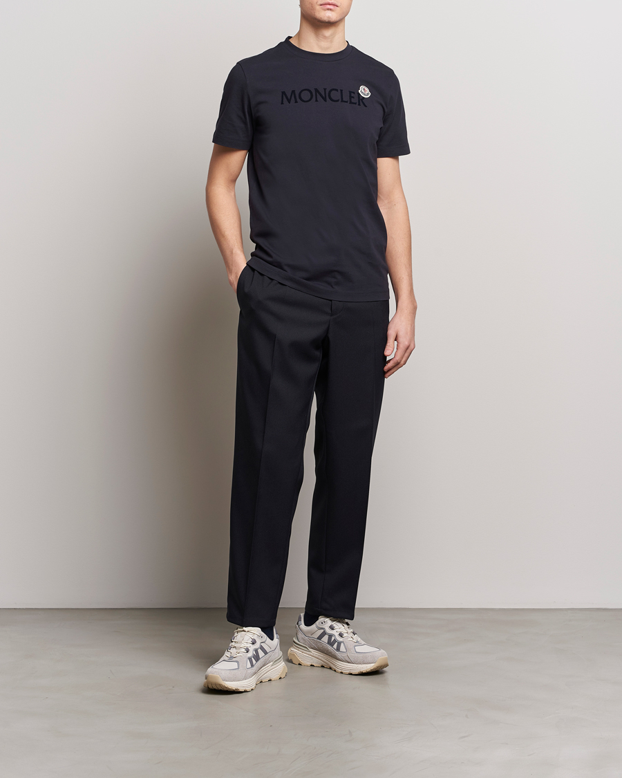 Men | T-Shirts | Moncler | Lettering Logo T-Shirt Navy