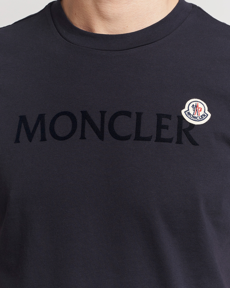 Men | T-Shirts | Moncler | Lettering Logo T-Shirt Navy