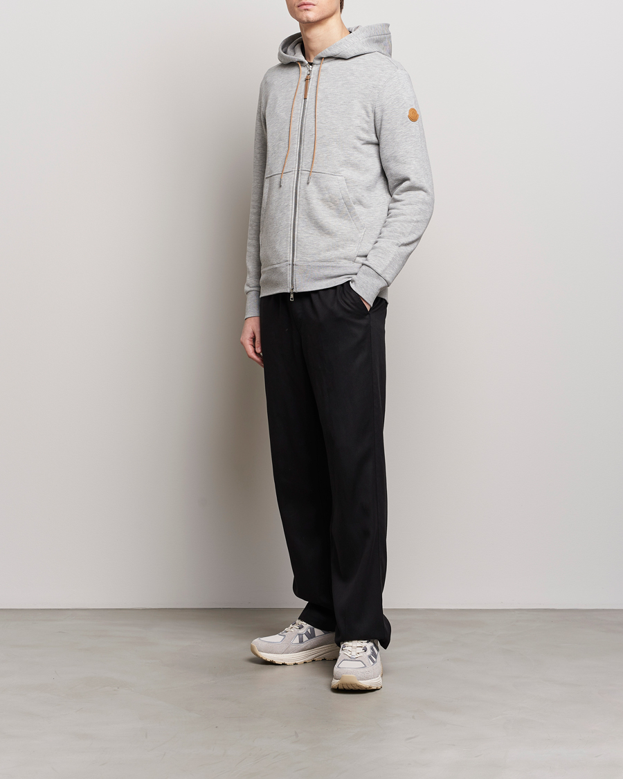 Men | Sweaters & Knitwear | Moncler | Full Zip Hoodie Light Grey