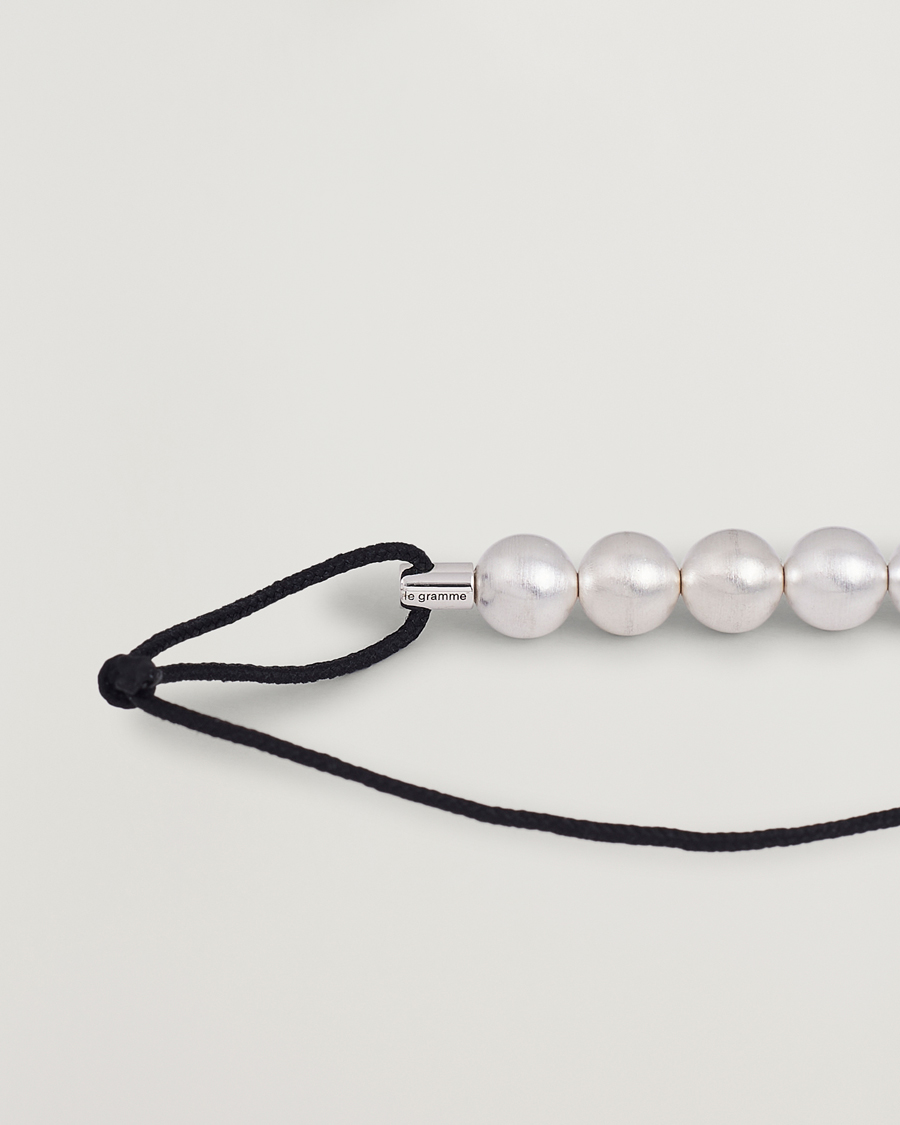 Men | Jewellery | LE GRAMME | 7 Beads Cord Braclet Sterling Silver 13g