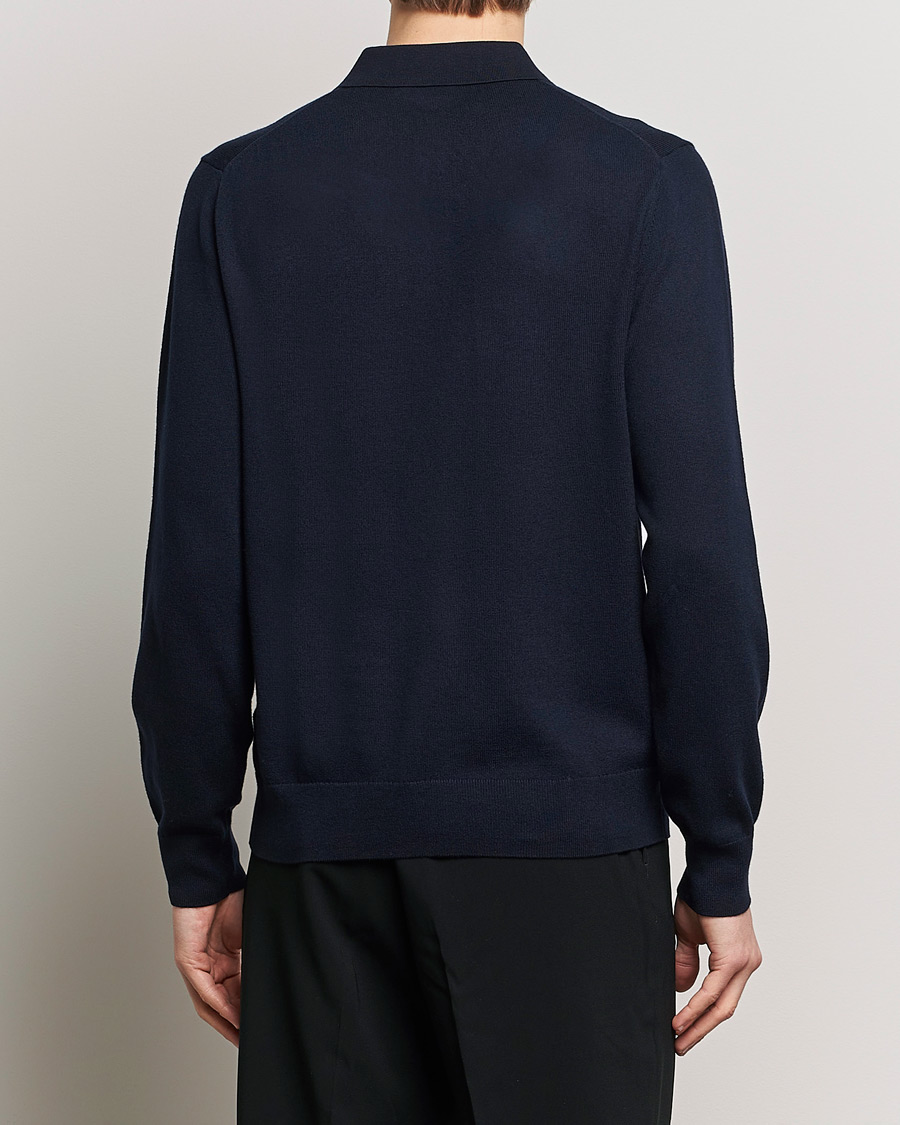Men | Sweaters & Knitwear | Filippa K | Knitted Polo Shirt Navy