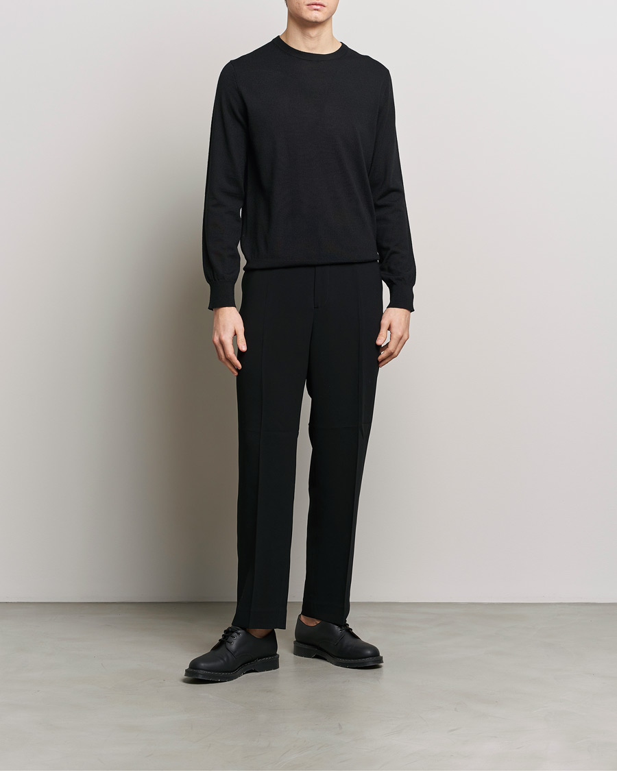 Men | Sweaters & Knitwear | Filippa K | Merino Round Neck Sweater Black