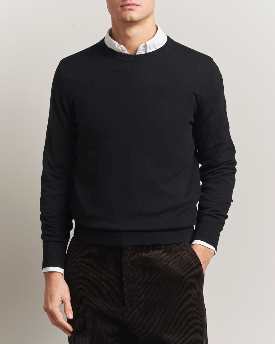 Men | Sweaters & Knitwear | Filippa K | Merino Round Neck Sweater Black