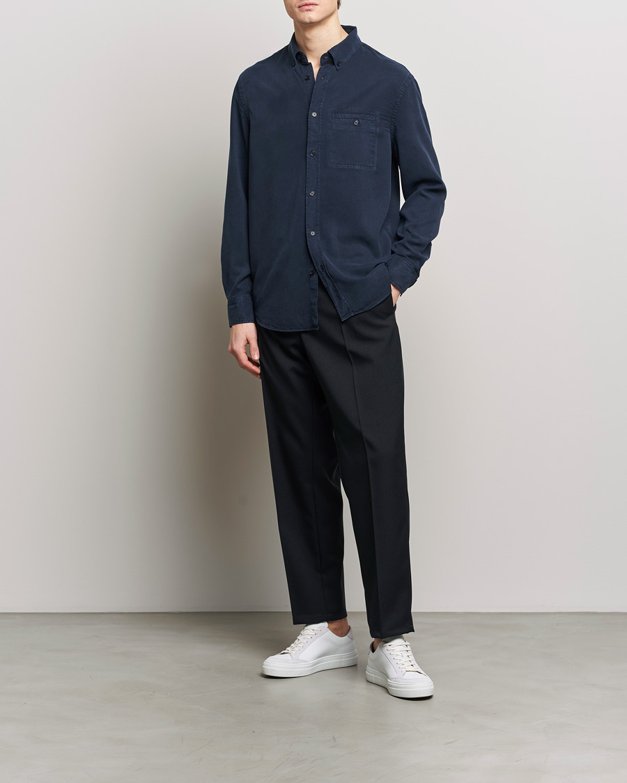 Men | Shirts | Filippa K | Zachary Lyocell Shirt Navy