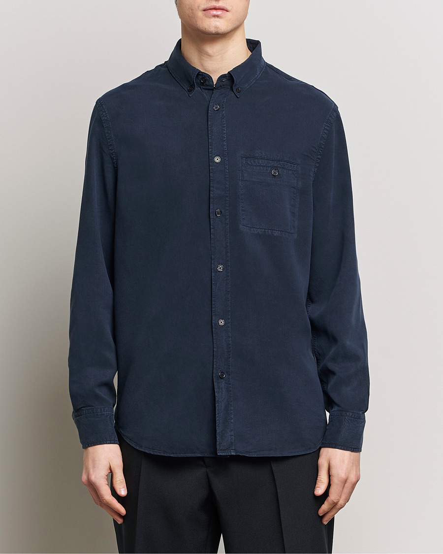Men | Shirts | Filippa K | Zachary Lyocell Shirt Navy