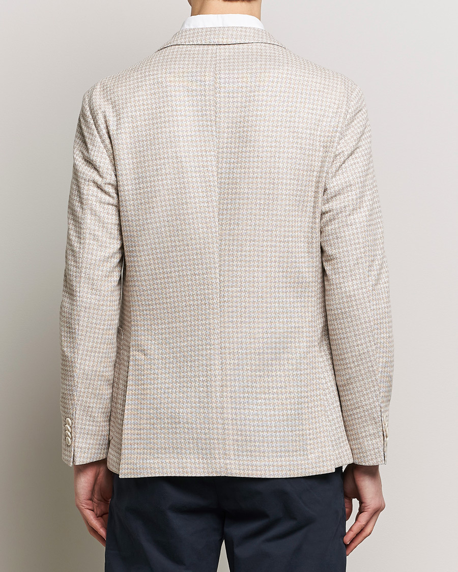 Men | Blazers | BOSS BLACK | Hanry Jersey Linen Checked Blazer Dark Beige