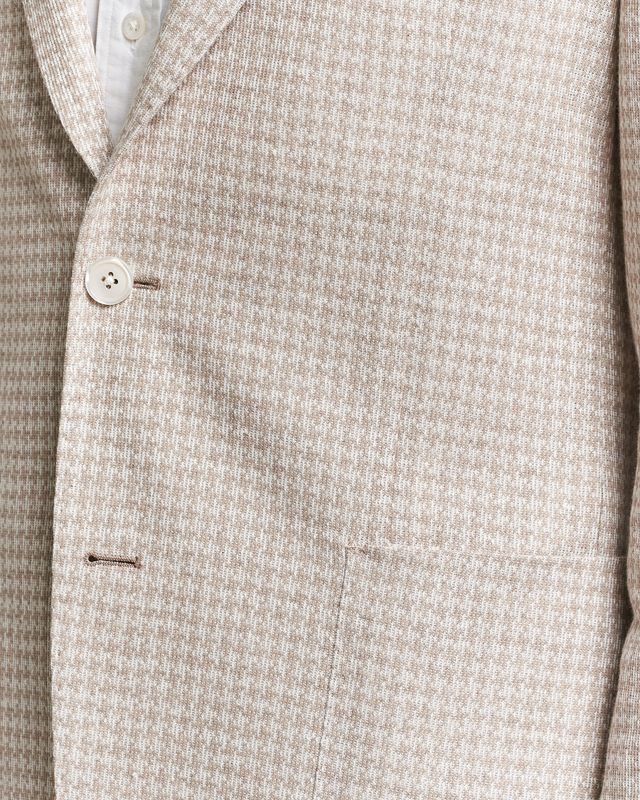 Men | Blazers | BOSS BLACK | Hanry Jersey Linen Checked Blazer Dark Beige