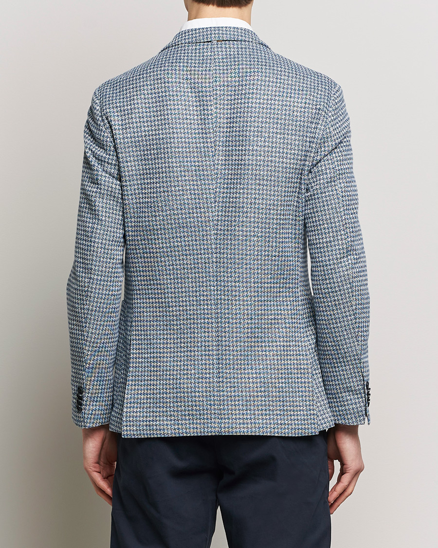 Men | Blazers | BOSS BLACK | Hanry Jersey Linen Checked Blazer Bright Blue