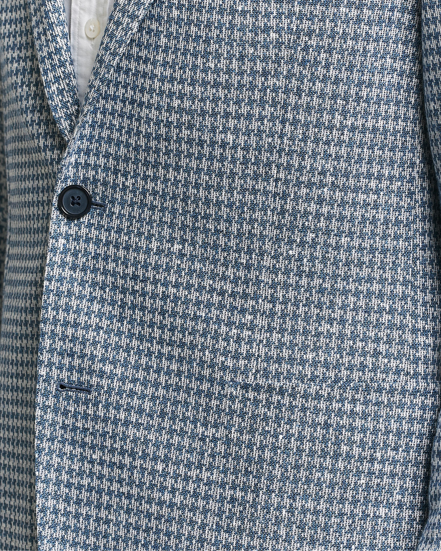Men | Blazers | BOSS BLACK | Hanry Jersey Linen Checked Blazer Bright Blue