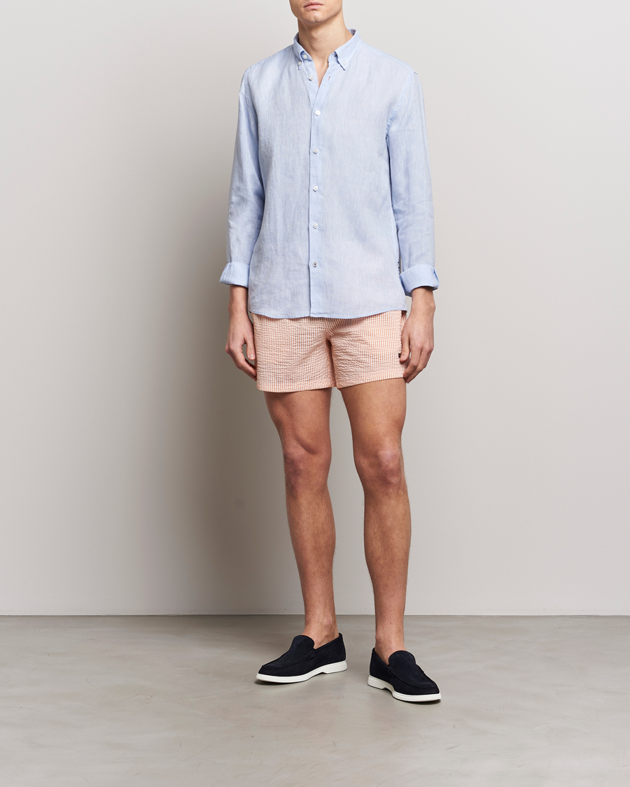 Men | Shirts | BOSS BLACK | Liam Linen Shirt Light Blue