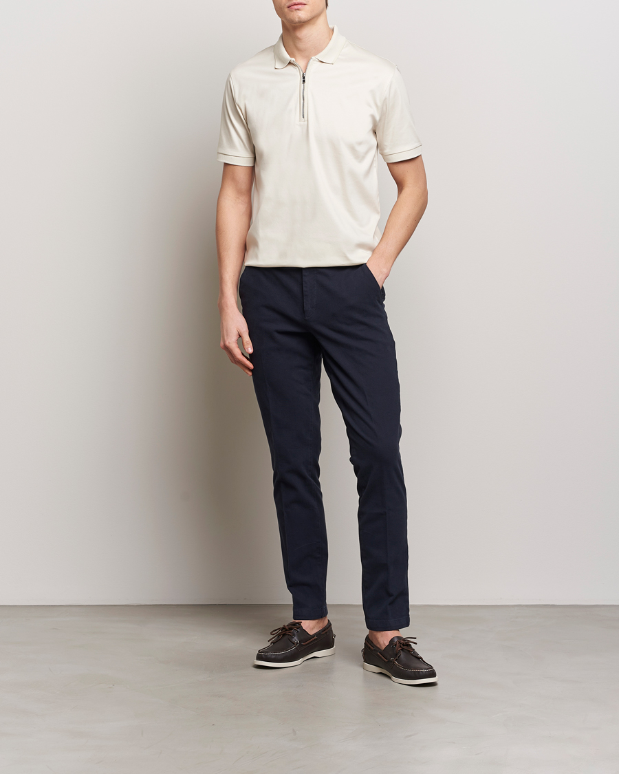 Men | Polo Shirts | BOSS BLACK | Polston Half Zip Polo Open White