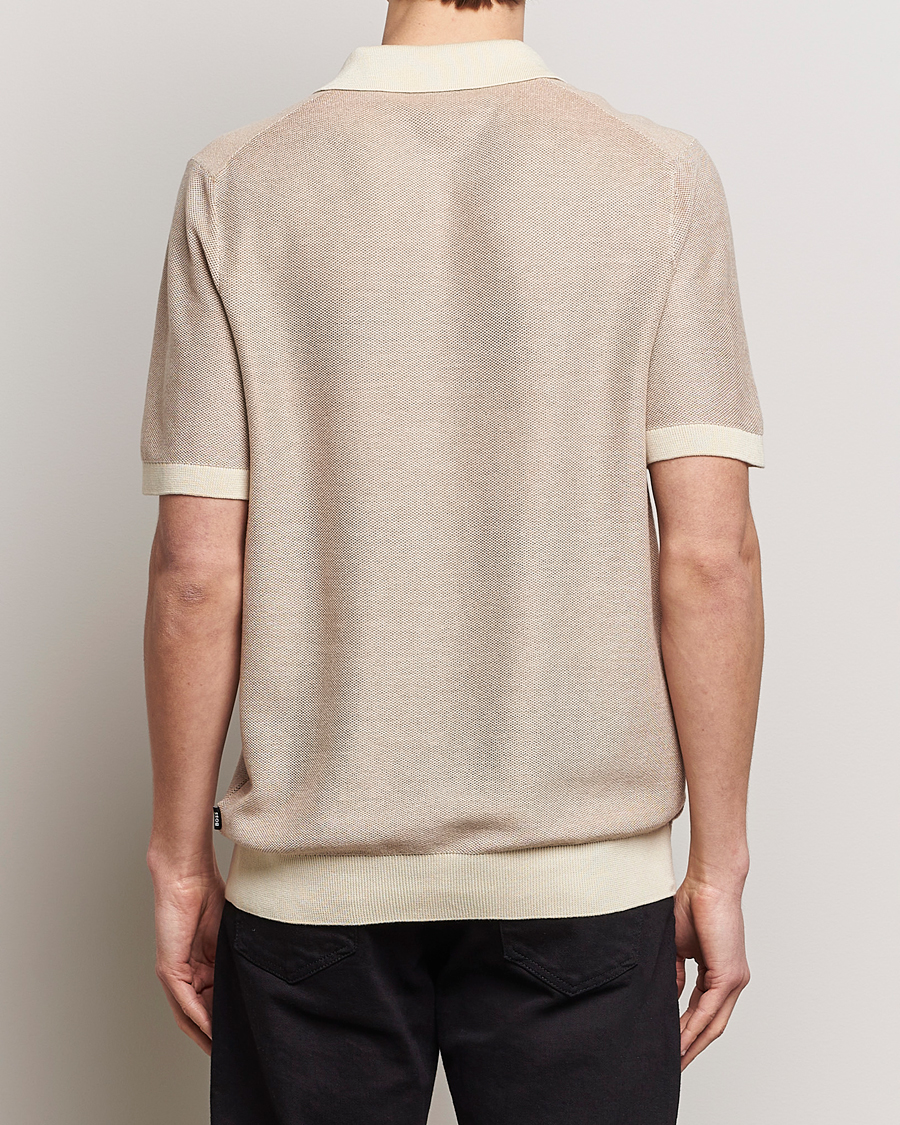 Men | Polo Shirts | BOSS BLACK | Tempio Open Collar Polo Open Beige
