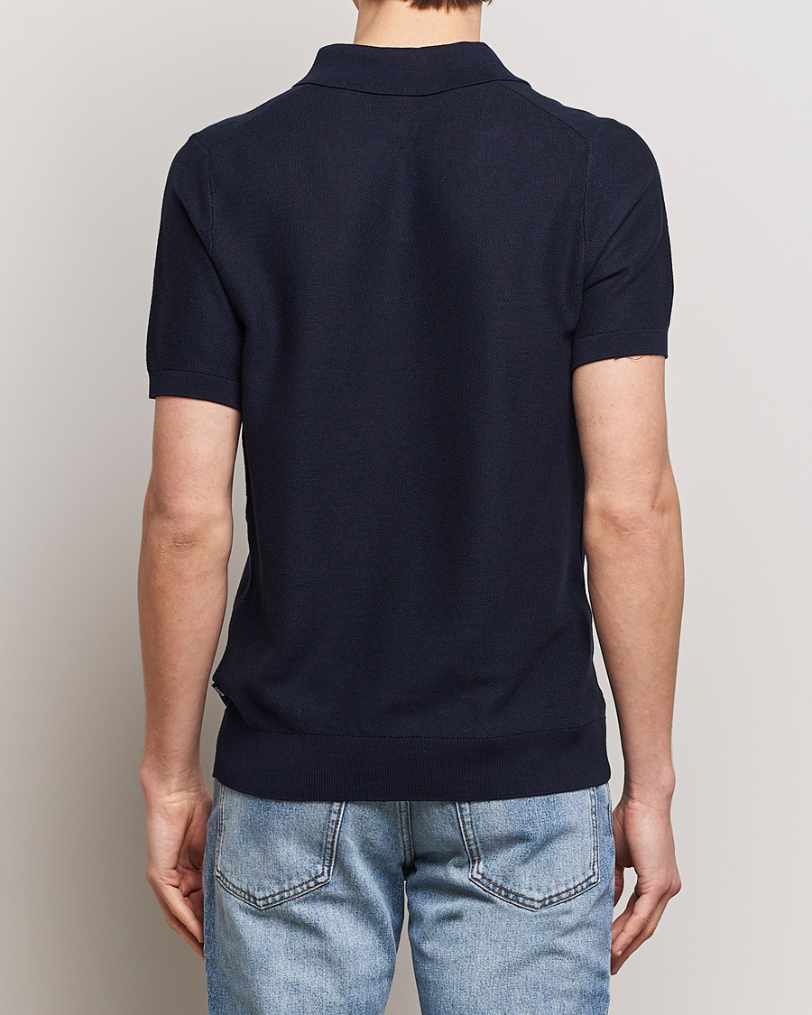 Men | Polo Shirts | BOSS BLACK | Tempio Open Collar Polo Dark Blue