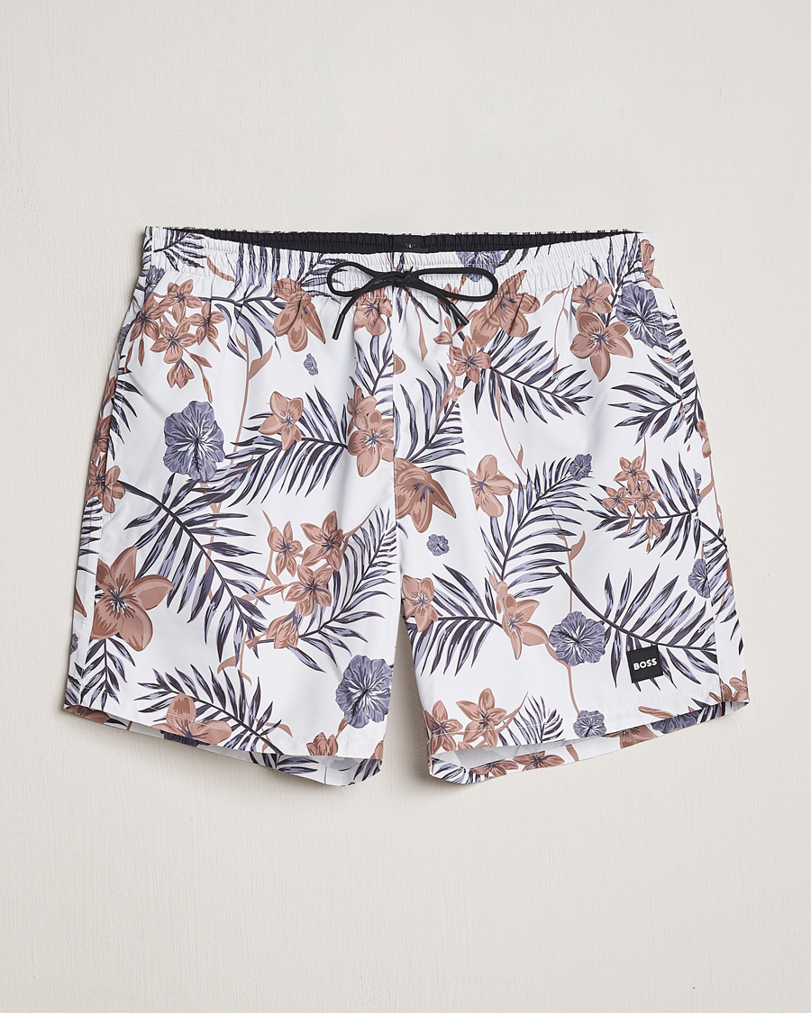 Men | Swimwear | BOSS BLACK | Piranha Swimshorts White