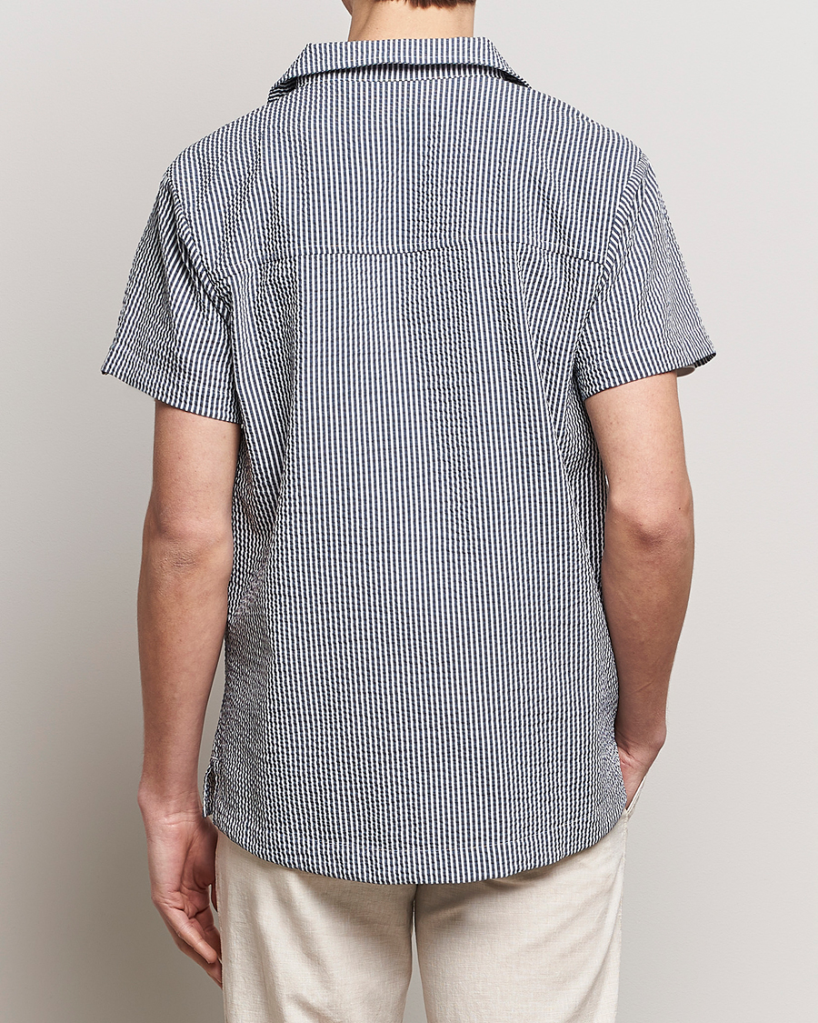 Men | Shirts | BOSS BLACK | Short Sleeve Open Collar Shirt Navy