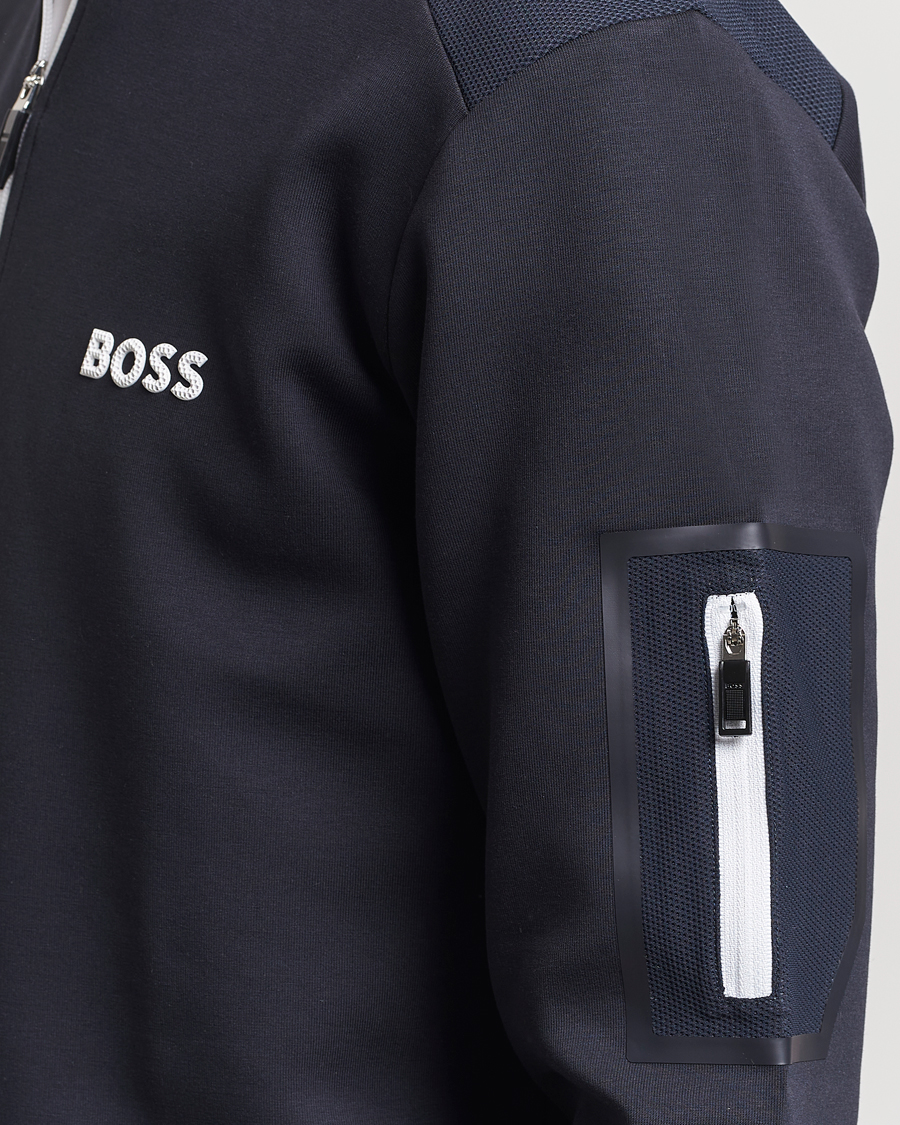 Men | Sweaters & Knitwear | BOSS GREEN | Half Zip Sweatshirt Dark Blue