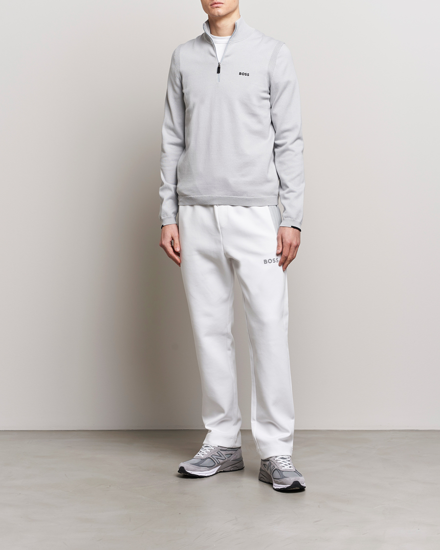 Men | Sweaters & Knitwear | BOSS GREEN | Ever Knitted Half Zip Light Grey