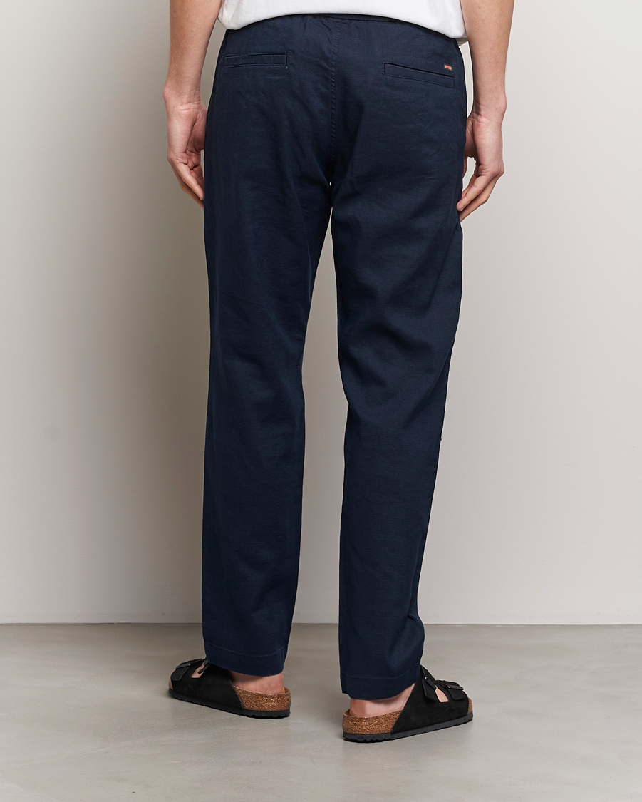 Men | Trousers | BOSS ORANGE | Sanderson Linen Pants Dark Blue
