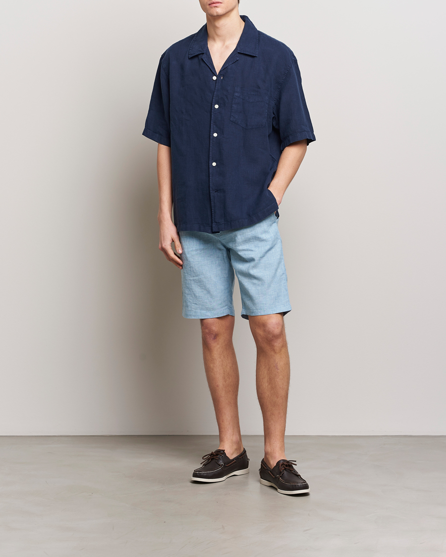 Men | Shorts | BOSS ORANGE | Tapered Chino Drawstring Shorts Open Blue