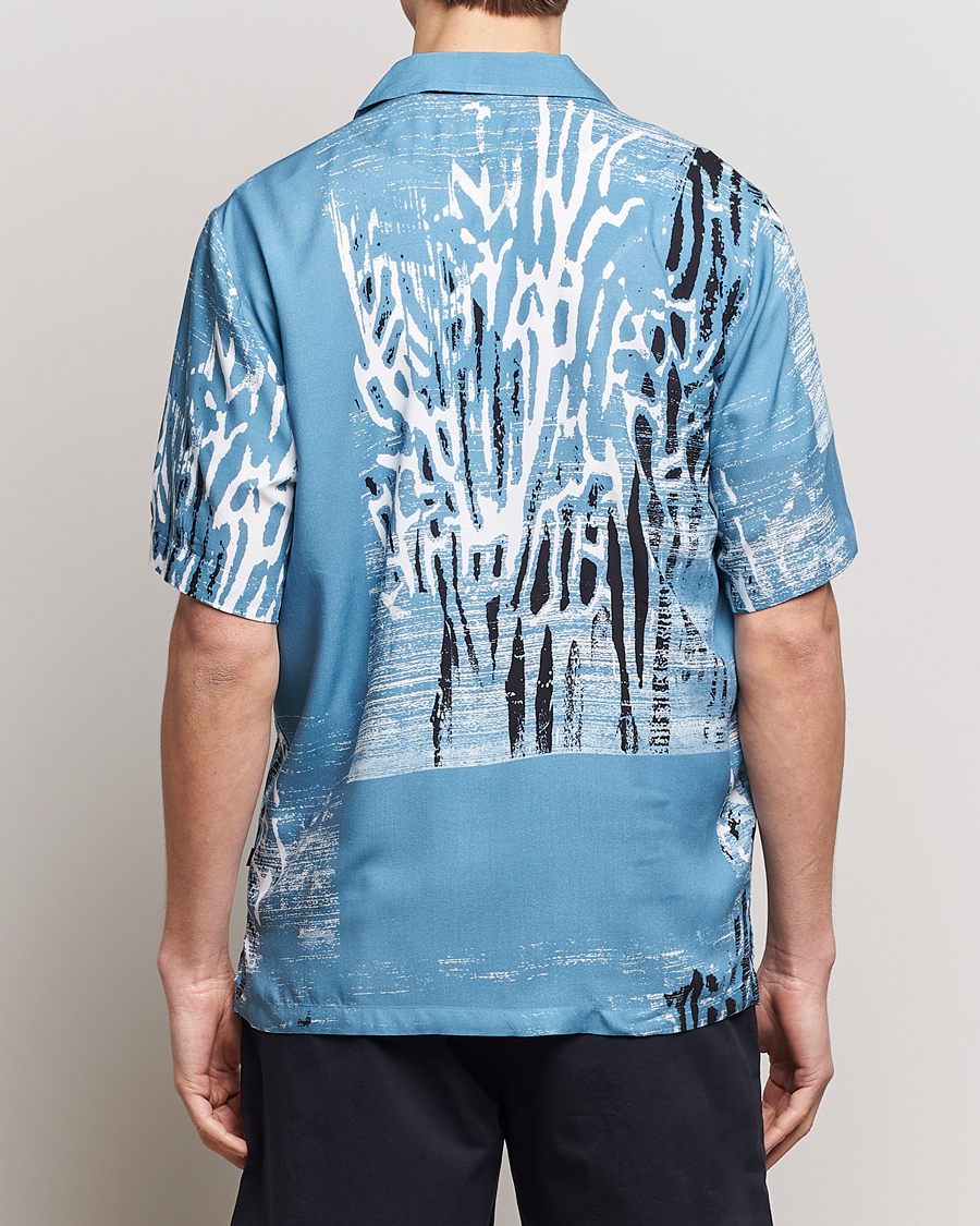 Men | Shirts | BOSS ORANGE | Rayer Short Sleeve Printed Shirt Open Blue