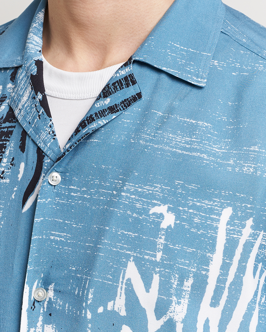 Men | Shirts | BOSS ORANGE | Rayer Short Sleeve Printed Shirt Open Blue
