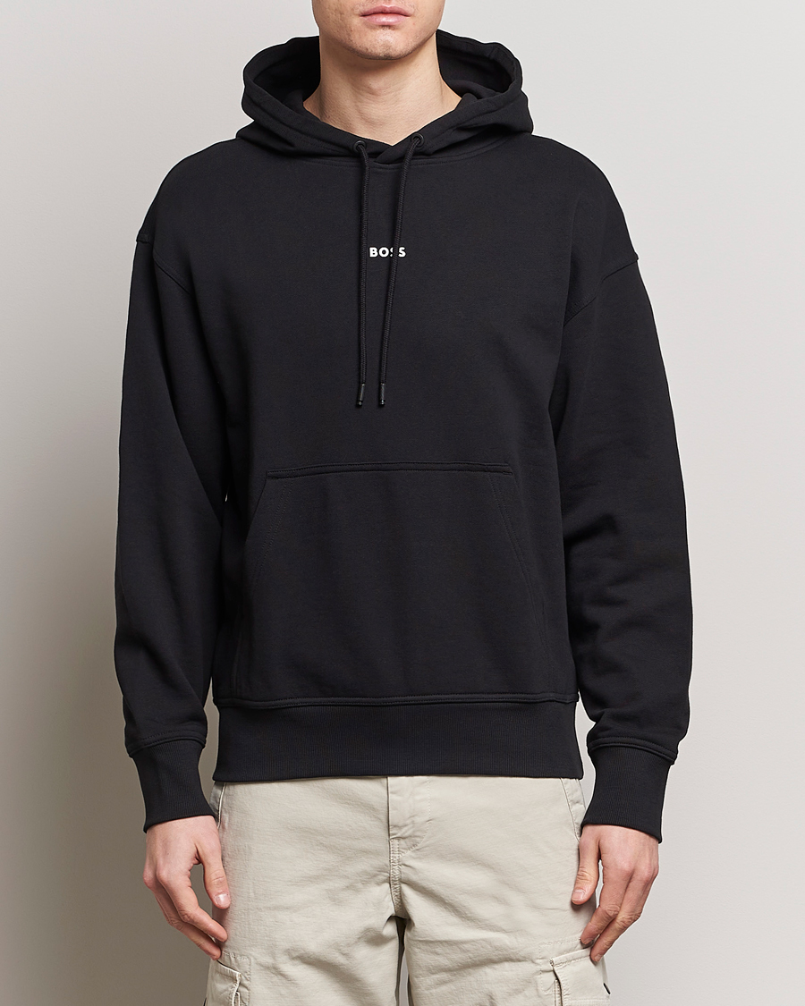 Men | Sweaters & Knitwear | BOSS ORANGE | WeSmall Logo Hoodie Black