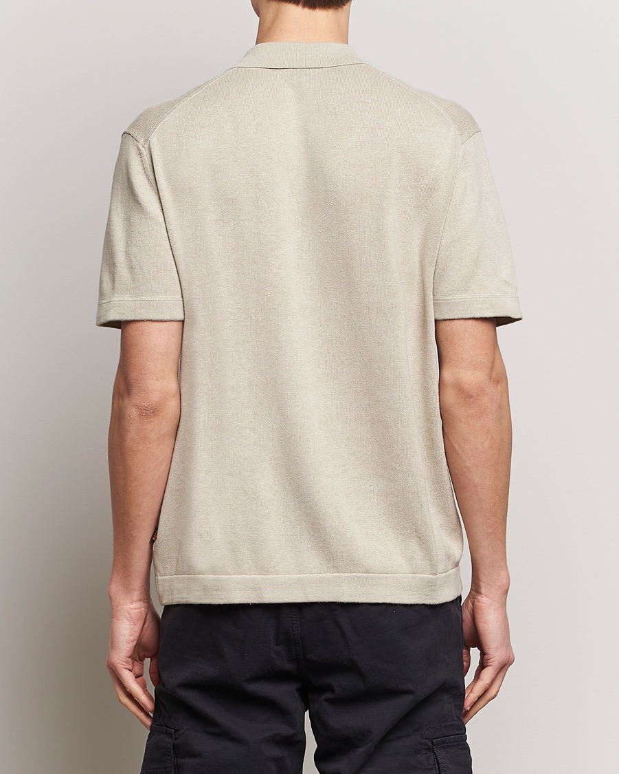Men | Shirts | BOSS ORANGE | Kamiccio Knitted Short Sleeve Shirt Light Beige