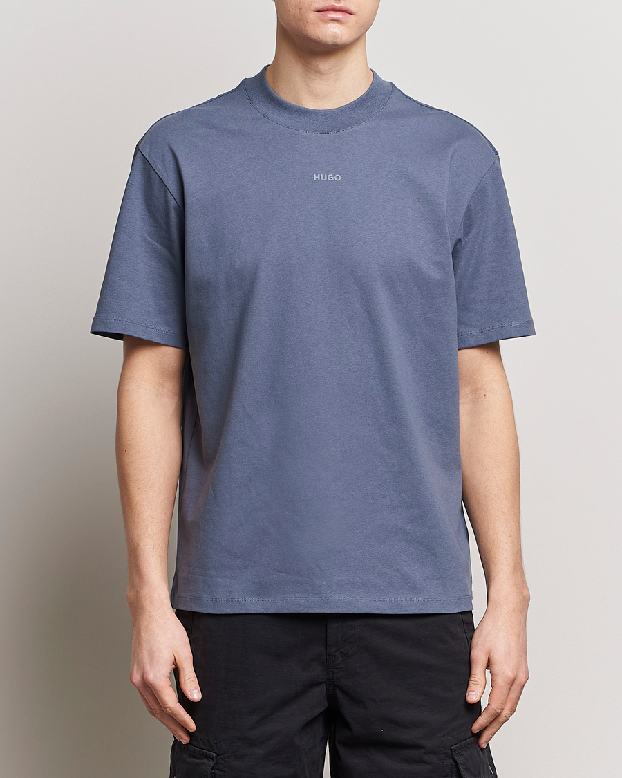 Men | T-Shirts | HUGO | Dapolino Crew Neck T-Shirt Open Blue