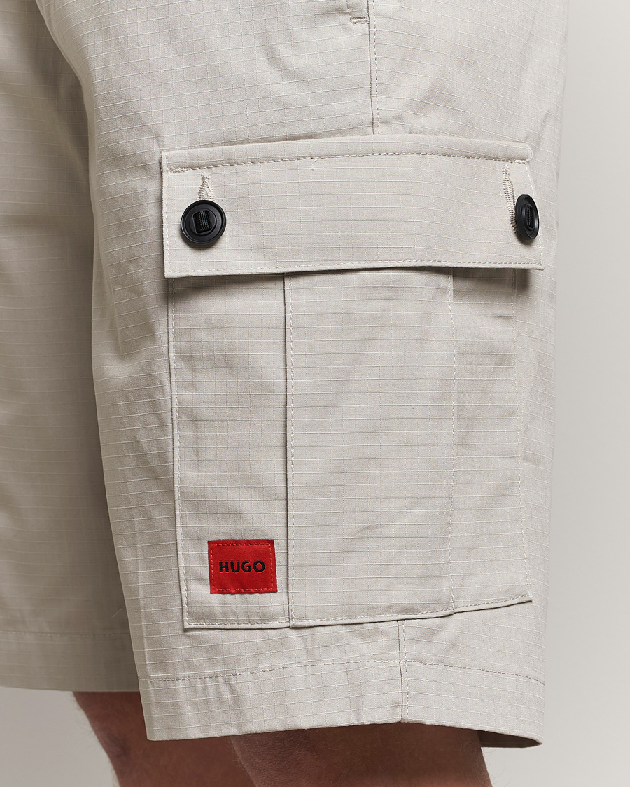 Men | Shorts | HUGO | Garlio Cotton Cargo Shorts Light Grey
