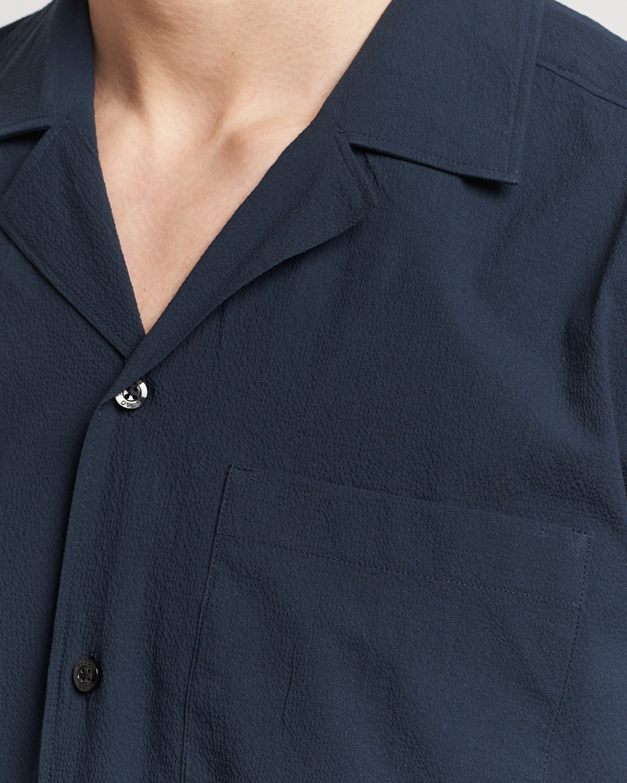 Men | Shirts | HUGO | Ellino Short Sleeve Shirt Dark Blue