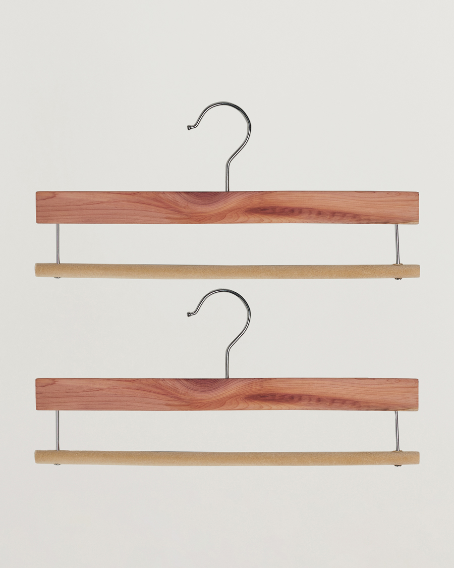 Men | Garment Care | Care with Carl | 2-Pack Cedar Wood Trouser Hangers
